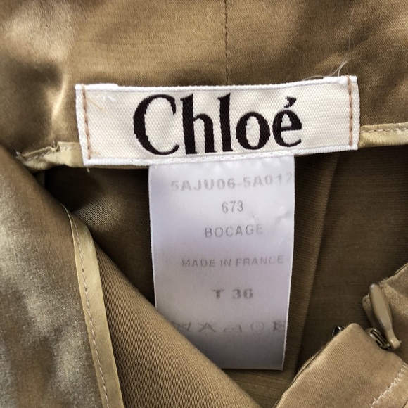 CHLOE Gold Pleated Mini Skirt French 36 US 4-6 Metallic - Picture 3 of 11